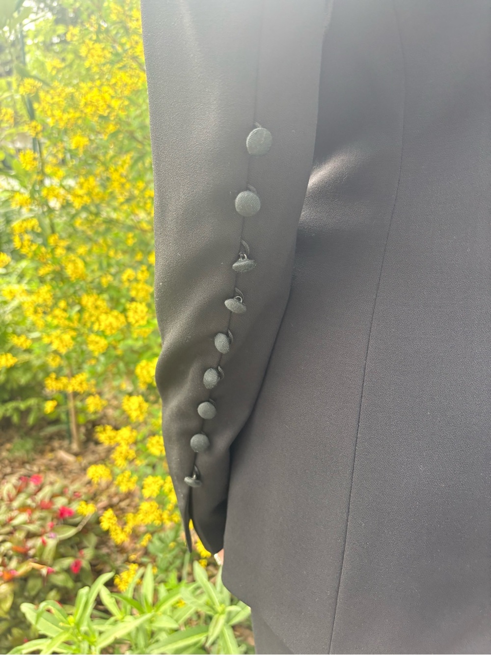 ESCADA Vintage Couture Black Open-Back Button Pant Suit Rare Statement Runway - Picture 6 of 16